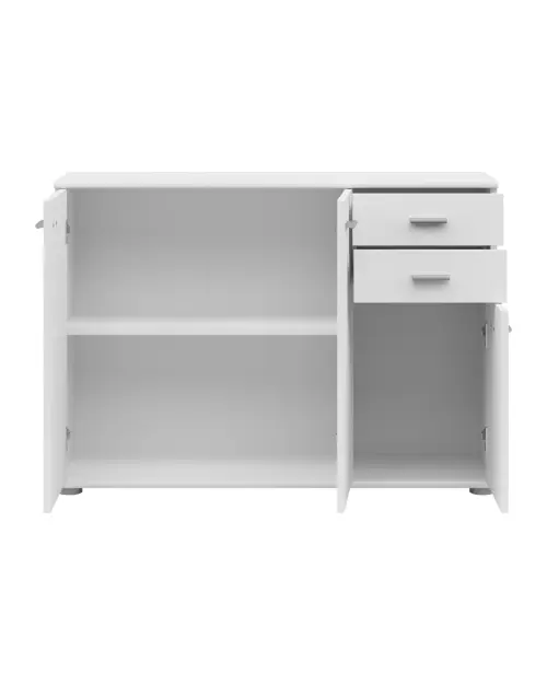 Chest of drawers Noeda 106 cm with 3 doors and 2 drawers white