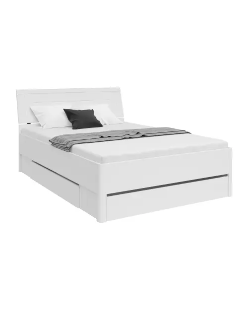 Cama Saturn 140x200 con 3 cajones blanca