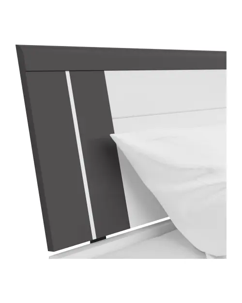 Cama Saturn 140x200 con 3 cajones blanco/grafito