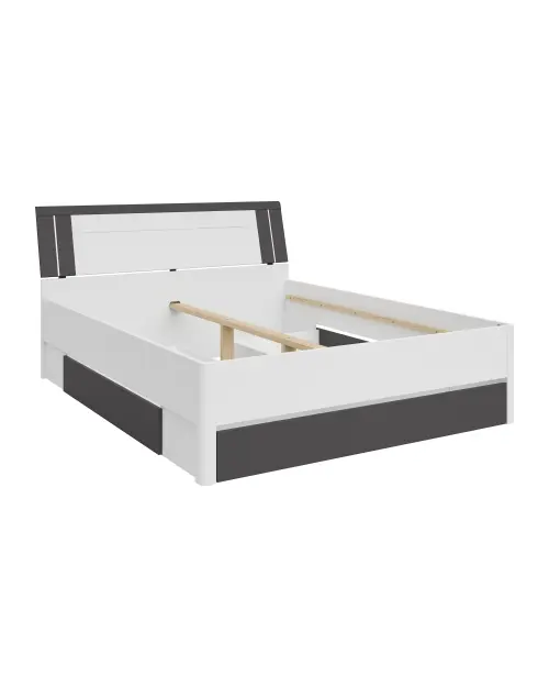 Cama Saturn 160x200 con 3 cajones blanco/grafito