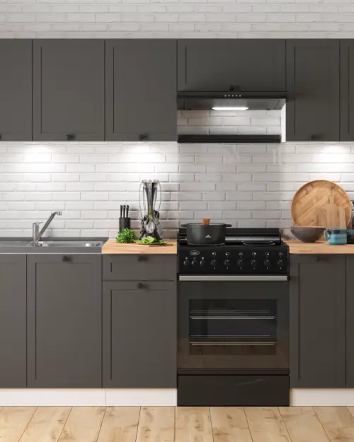 Conjunto de cocina Junona Line 240 cm grafito con encimera