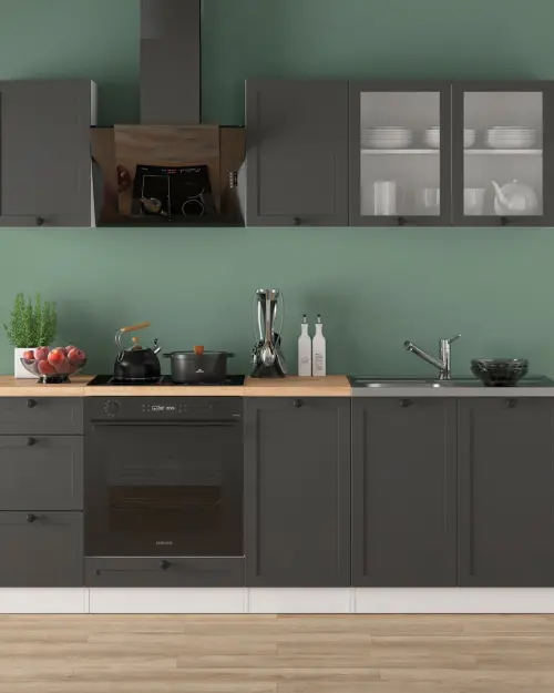 Zestaw kuchenny Junona Line 220 cm grafit z blatem