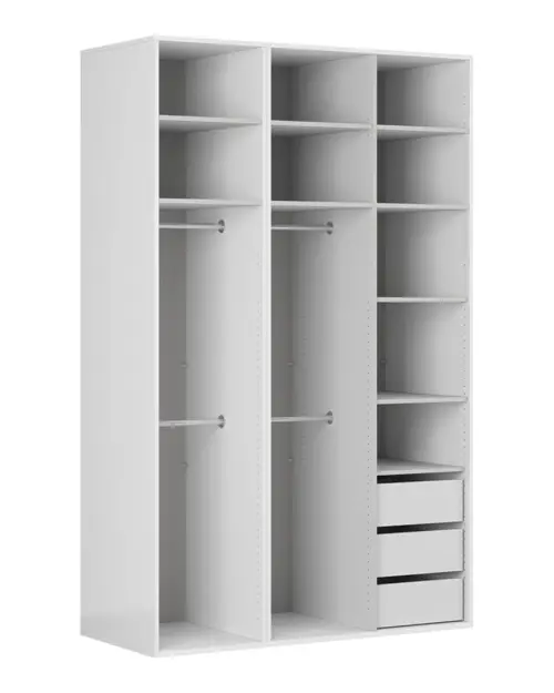Modular wardrobe Flex 150 cm with doors and mirror white/graphite