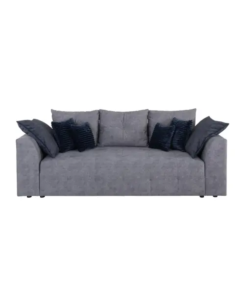 Three-seater sofa Royal IV fold-out with storage dark grey