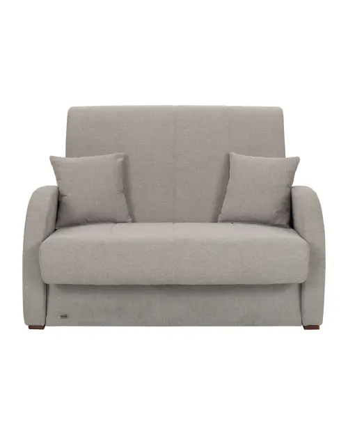 Sofá cama de dos plazas Poli con arcón beige
