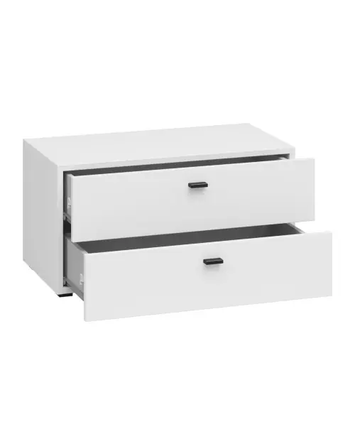 Cómoda System 64 con 2 cajones blanca
