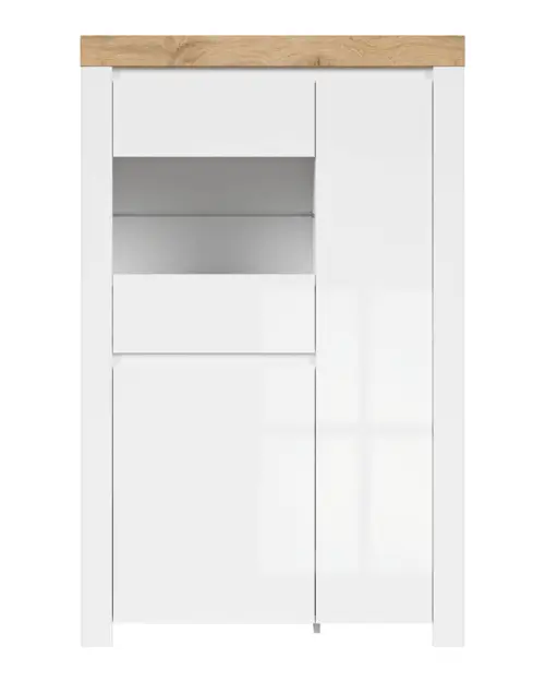 Vitrina Holten 98 cm con 3 puertas blanco brillo
