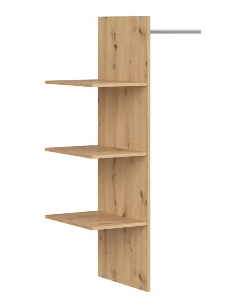 Estantes con barra para armario Lamea 90 roble artisan