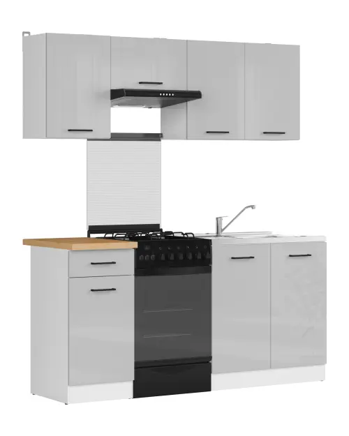 Zestaw kuchenny Junona Line 170 cm jasnoszary połysk z blatem