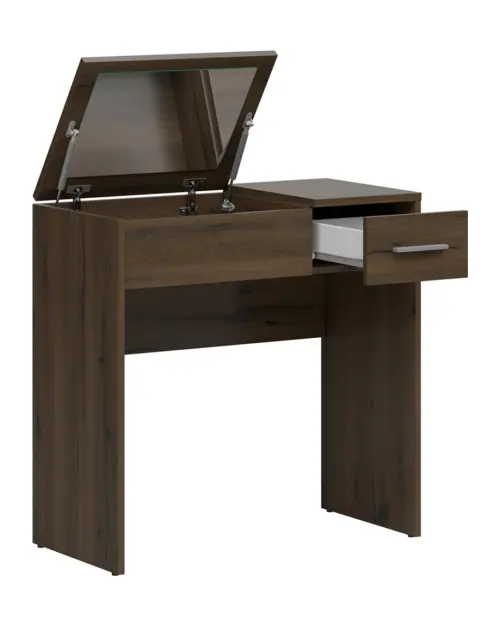 Tocador Nepo Plus 80 cm con cajón, compartimento y espejo roble noble