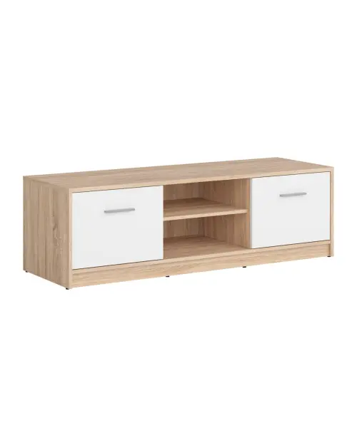 Mueble RTV Nepo Plus 138 cm con 2 puertas y un estante roble sonoma/blanco