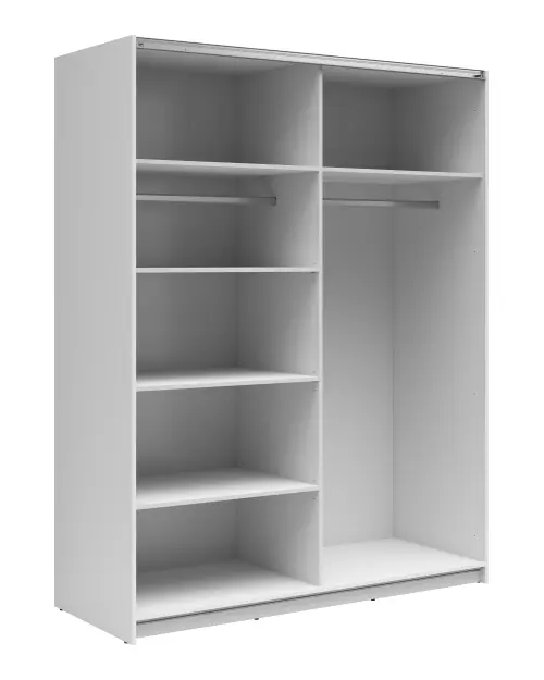 Armario de puertas correderas Tetrix 153 cm blanco brillo/roble wotan