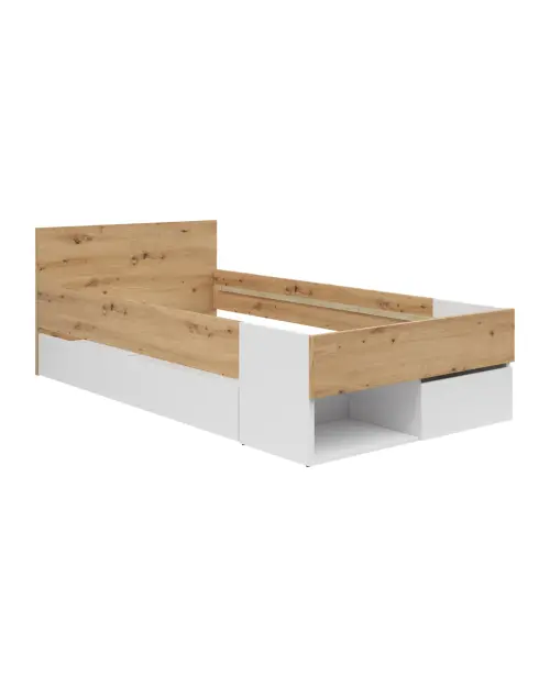 Cama Homeland 100x200 con cajones blanco/roble artisan