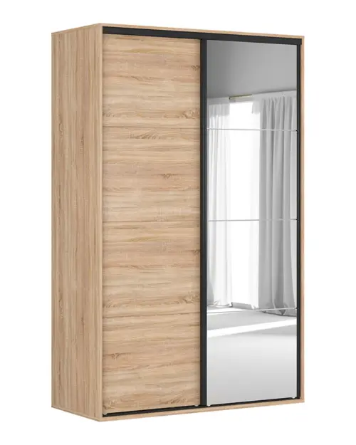Sliding wardrobe Flex 150 cm with mirror sonoma oak
