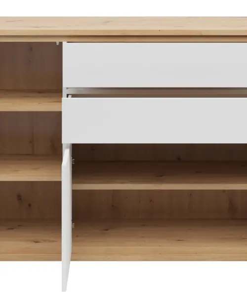 Cómoda Yamael 139 cm con 3 puertas y 2 cajones blanca