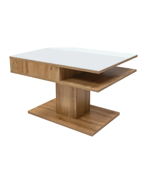Stolik kawowy Campo 80x60 biały/dąb wotan