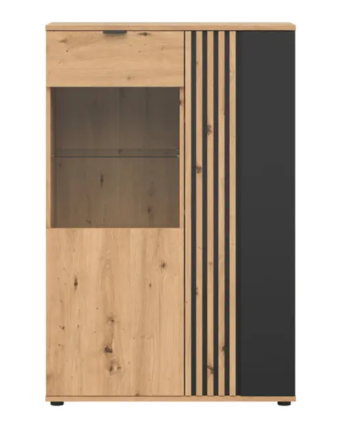 Vitrina Vabres 90 cm con 2 puertas roble artisan lamas