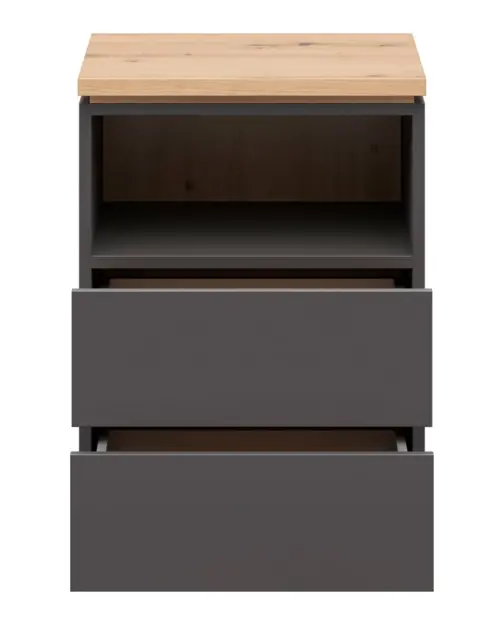 Mesita de noche Yamael 45 cm con cajones grafito