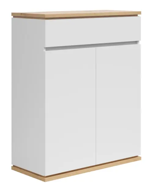 Cómoda Yamael 85 cm con 2 puertas y un cajón roble artisan/blanco