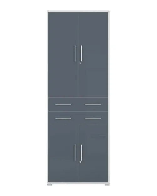Estantería Office Lux 79 cm con 4 puertas y 2 cajones gris claro