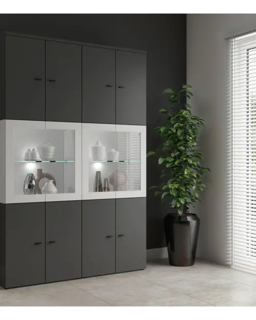 Vitrina System 64 de 2 puertas blanca