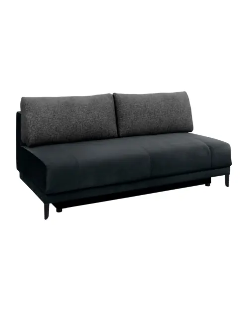 Trzyosobowa sofa Sentila rozkładana z pojemnikiem, czarna
