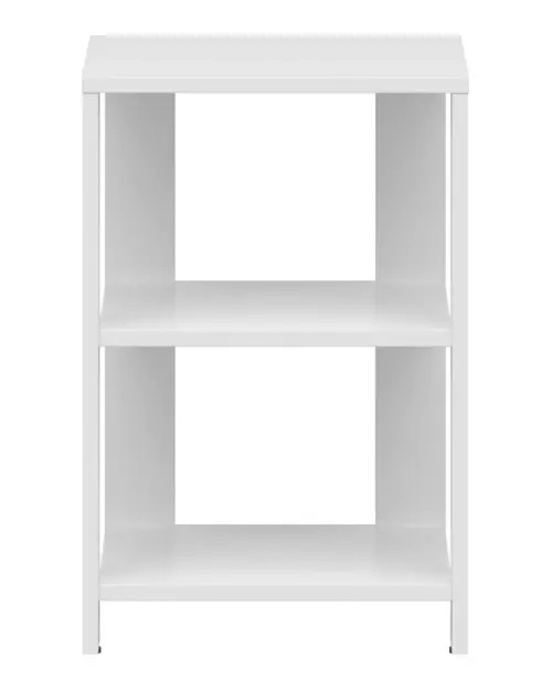 Mesa rectangular Neno 35x37 con estantes blanca