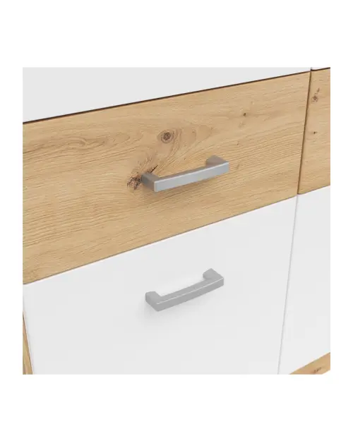 Four-door wardrobe Brando-4 181 cm with mirror and drawers artisan oak/white