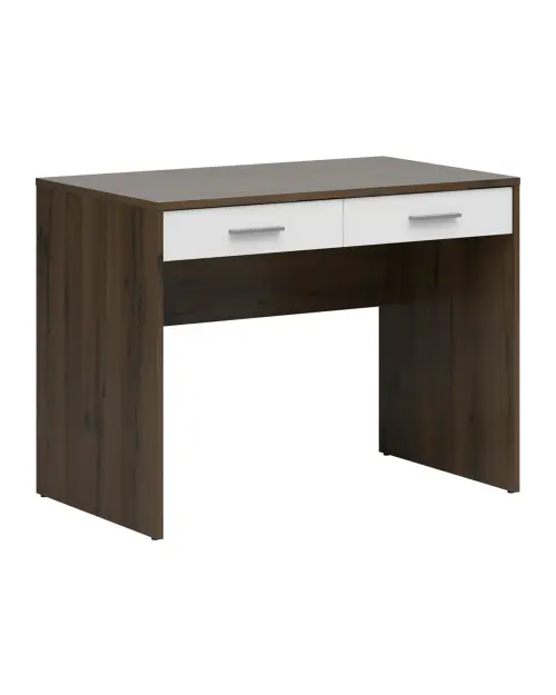 Escritorio Nepo Plus 100 cm con 2 cajones roble noble/blanco