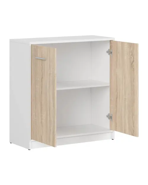 Armario Nepo Plus 80 cm de dos puertas blanco/roble sonoma