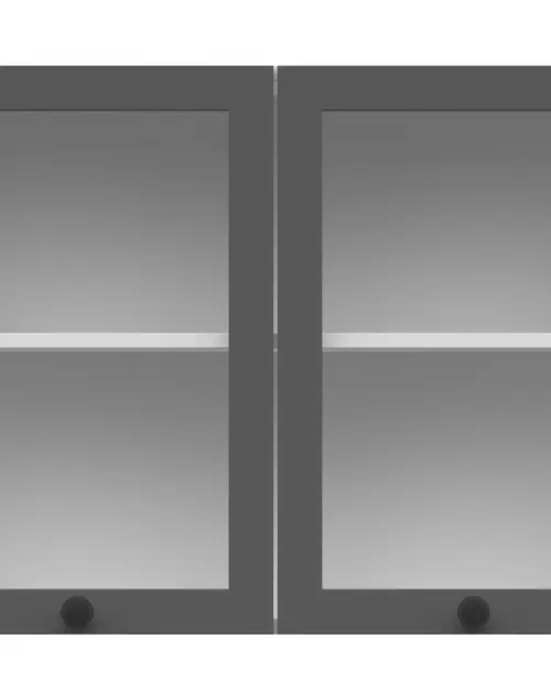 Armario de cocina superior Junona Line 80 cm de dos puertas con vitrina grafito