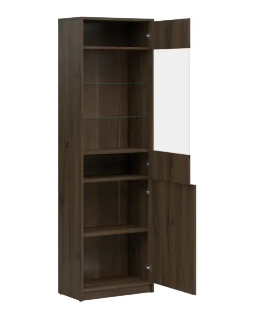 Vitrina Nepo Plus 60 cm con 2 puertas roble noble