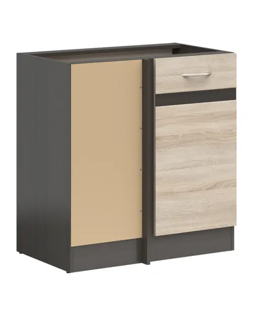 Mueble de cocina bajo de rincón Junona Line izquierdo roble sonoma esquinero 100x60 cm