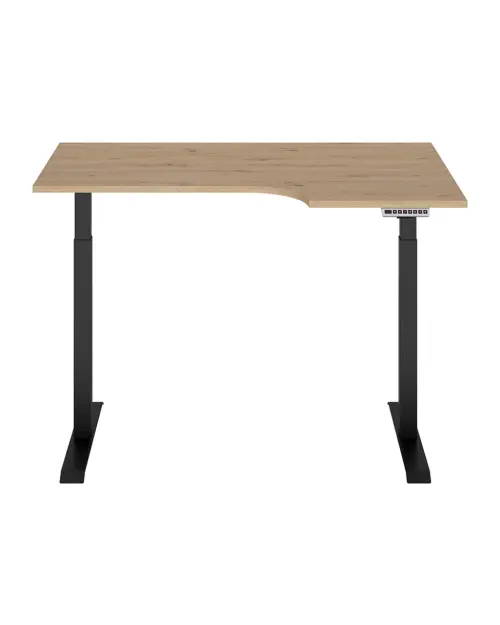 Escritorio de esquina con regulación eléctrica Space Office 140 cm derecho roble artisan