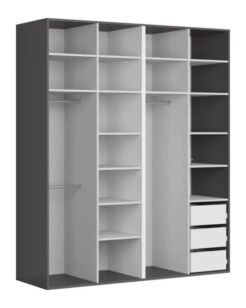 Modular wardrobe Flex 200 cm with 4 doors graphite