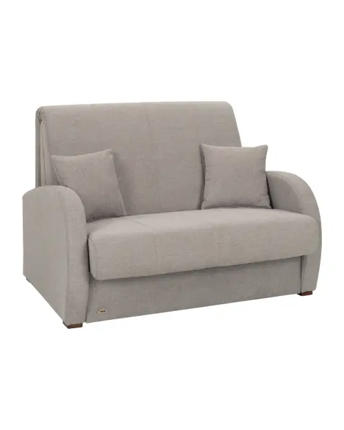 Sofá cama de dos plazas Poli con arcón beige