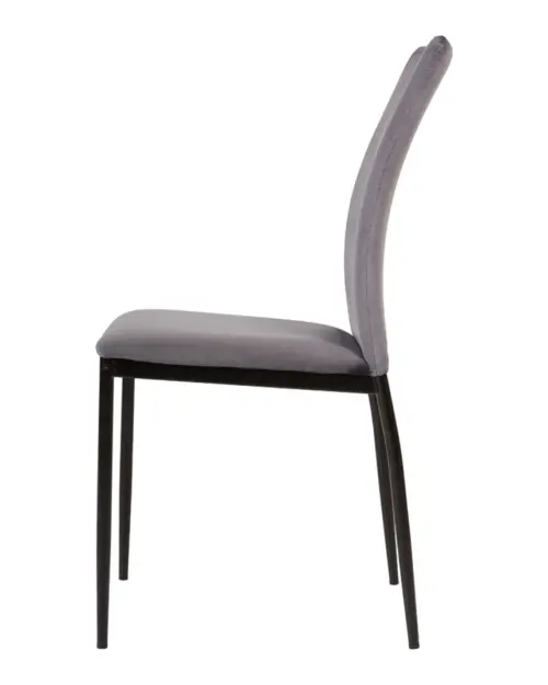 Silla tapizada Weyer de terciopelo gris