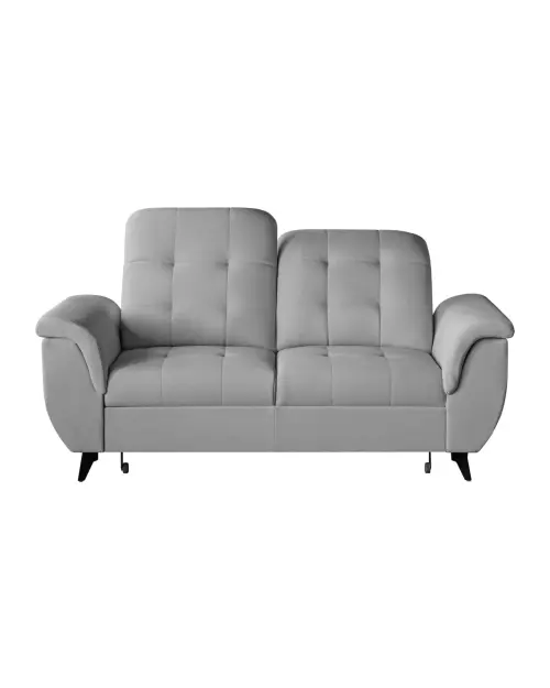 Dwuosobowa sofa Doria z pojemnikiem z szarego aksamitu