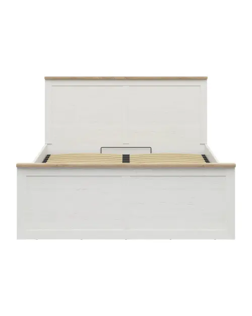 Cama Loksa B 160x200 con somier y arcón pino andersen blanco