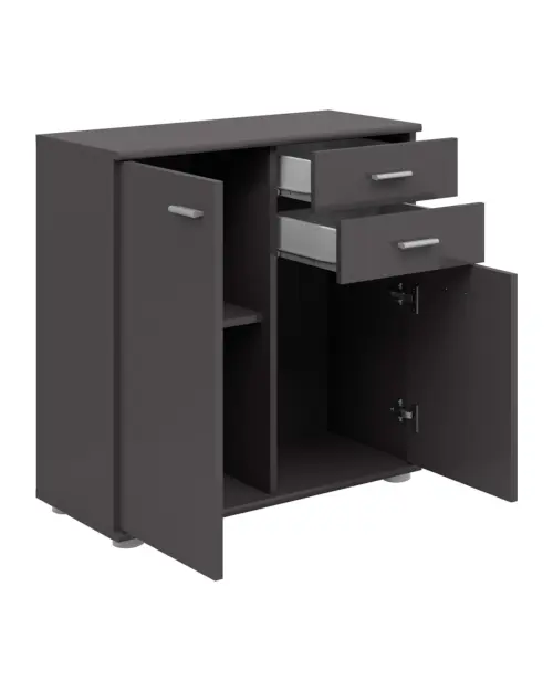 Cómoda Noeda 71 cm con 2 puertas y 2 cajones grafito