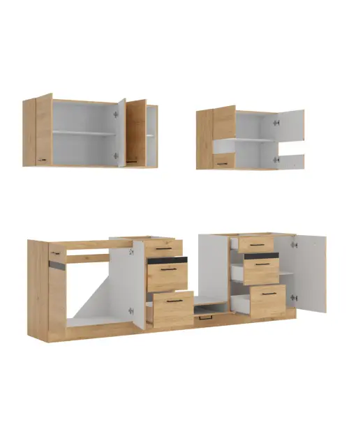 Conjunto de cocina Junona Line 260 cm roble bernstein