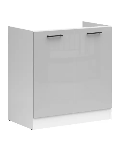 Mueble de cocina bajo fregadero Junona Line 80 cm gris claro brillo
