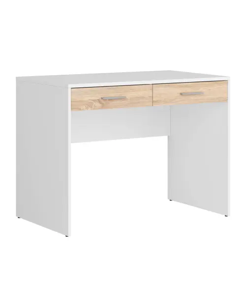 Escritorio Nepo Plus 100 cm con 2 cajones blanco/roble sonoma