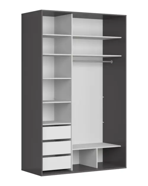 Sliding wardrobe Flex 150 cm with mirror graphite/artisan oak