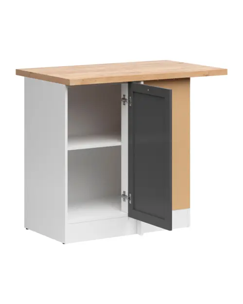 Armario bajo de cocina de rincón Junona Line derecho grafito con encimera ocupa rincón 100x60 cm