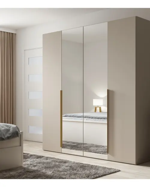 Armario de cuatro puertas Flex 200 cm con espejo cachemira