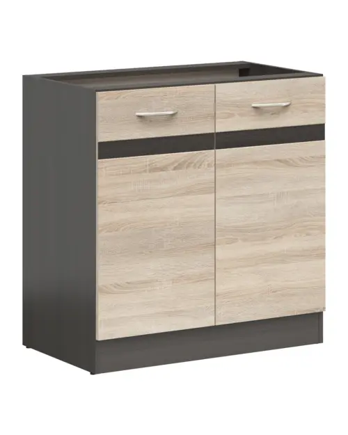 Armario de cocina inferior Junona Line 80 cm dos puertas roble sonoma