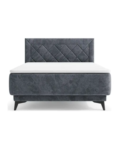 Continental bed Zalea 120x200 with storage grey