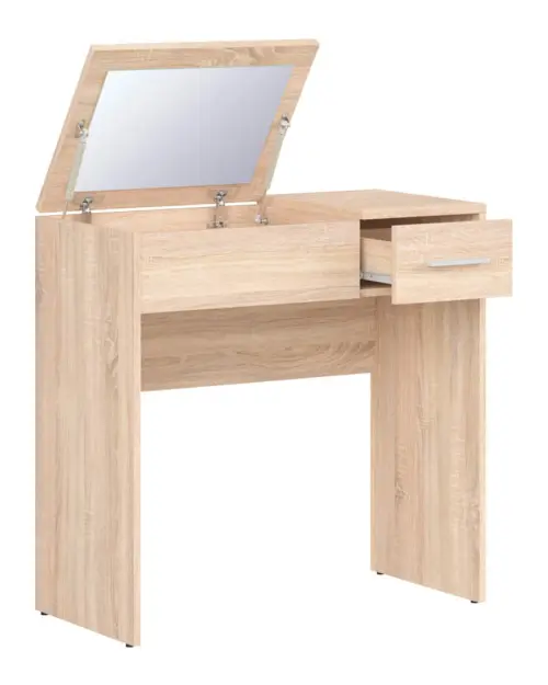 Tocador Nepo Plus 80 cm con cajón, compartimento y espejo roble sonoma