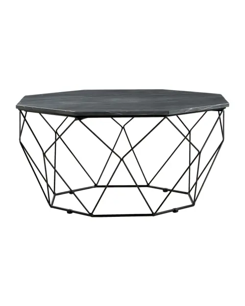 Mesa octogonal Aida mármol negro